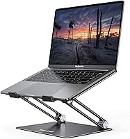 Vista 11 de Lamicall - Soporte ajustable para laptop, portátil, soporte elevador para laptop, soporte de aluminio para escritorio plegable, soporte ergonómico
