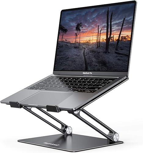 Vista 30 de Lamicall Soporte ajustable para laptop, elevador portátil para laptop, soporte plegable de aluminio para computadora portátil, soporte ergonómico