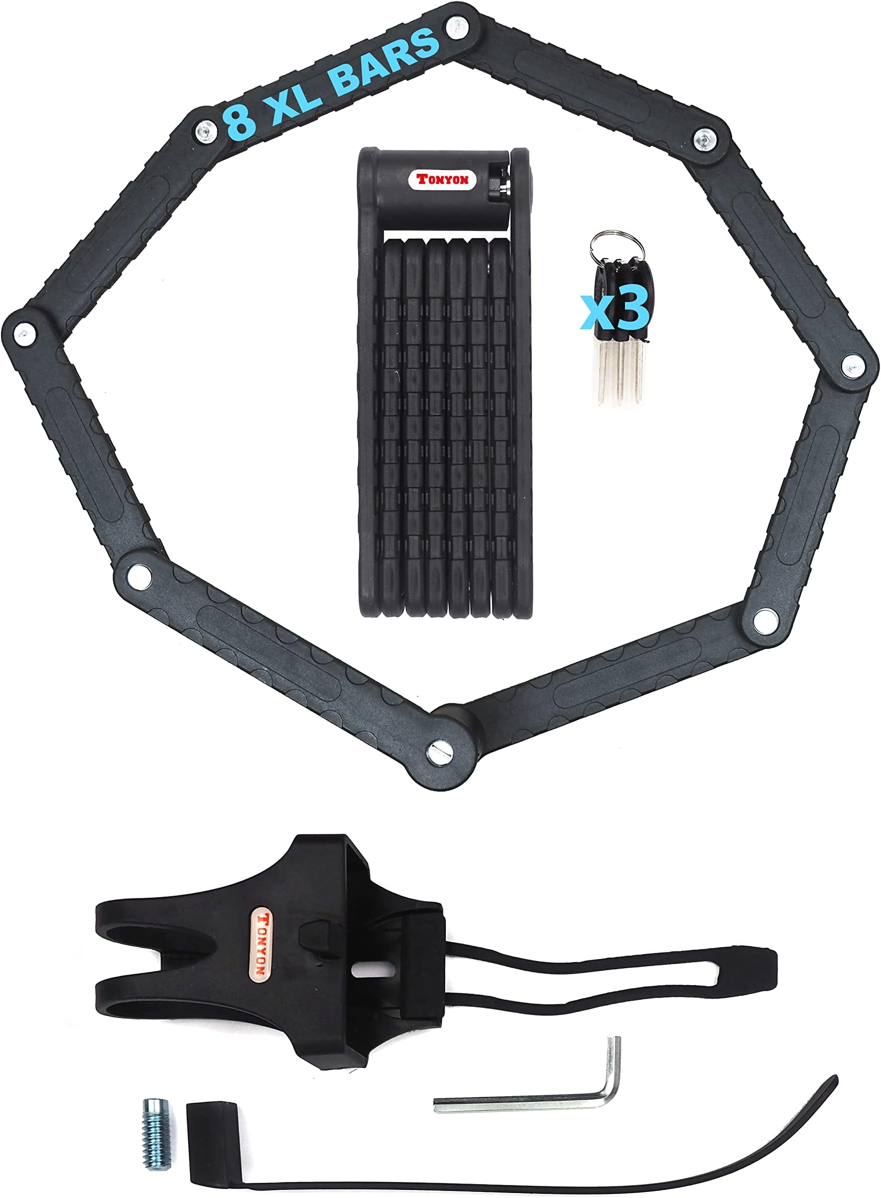 Antivol Vélo Pliable KOHLBURG 89cm - Niveau Sécurité Max FUB | Pour Velo Electrique, Moto