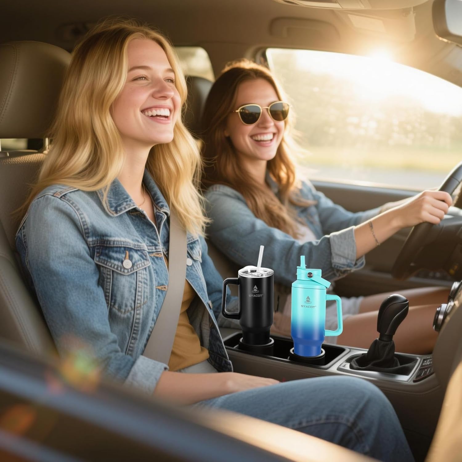 40 oz Tumbler with Handle and Straw or Convert to 40 oz Insulated Water Bottle Fits in Cup Holder. Stainless Steel Metal Water Flask with 2 Lids for Travel,Camping,Gym Sports Coffee Mug Thermal Cup - Image 5