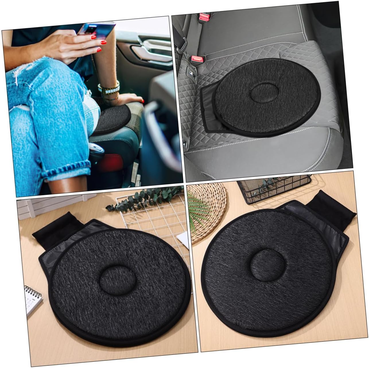 2pcs Rotating Seat Cushions for Cars Lightweight and Portable Swivel Seat Pads for Enhanced Comfort and Easy Installation for Drives and Everyday Use