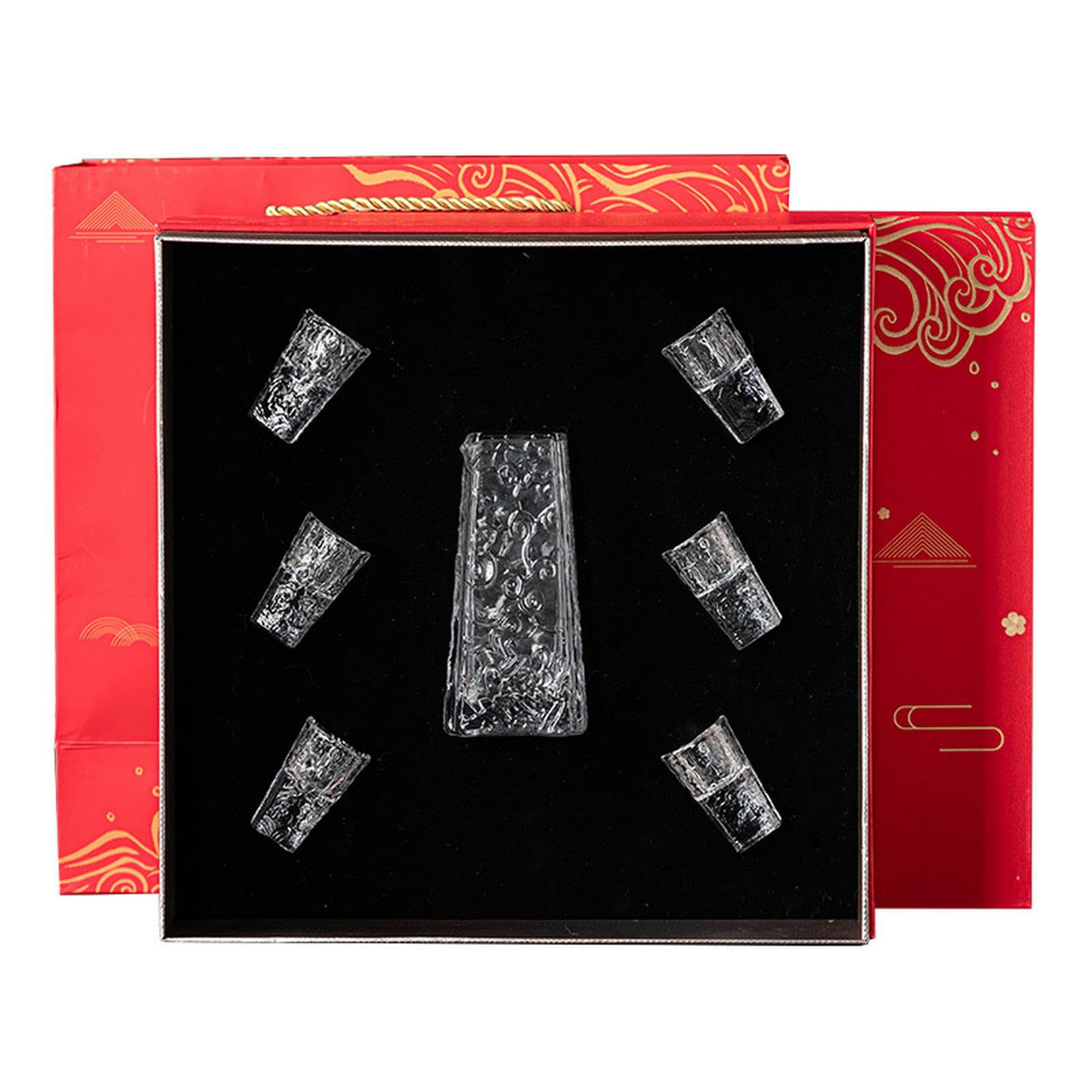 Baijiu Tassen-Set, Jinshan-Skala Brauerei - Weinset - Box