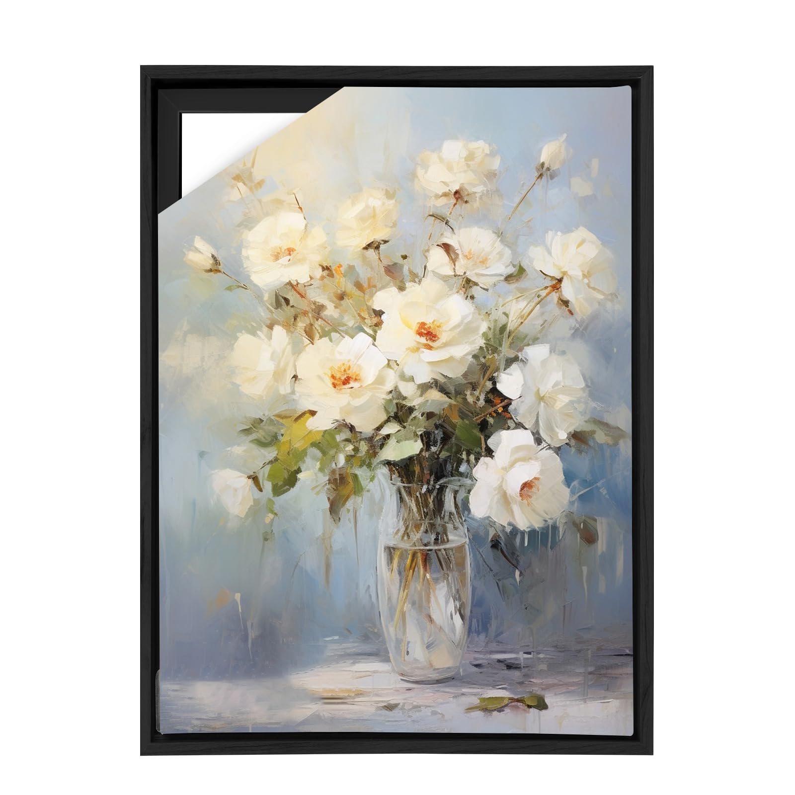 Canvas Frame 60x80 cm, Wooden Floating Frame for Canvas, Detachable Black Frames for Canvas Paintings, Easy to Change Art, Canvas Frame Kit without Glass and Back Panel (Black, 60X80cm) — image 1