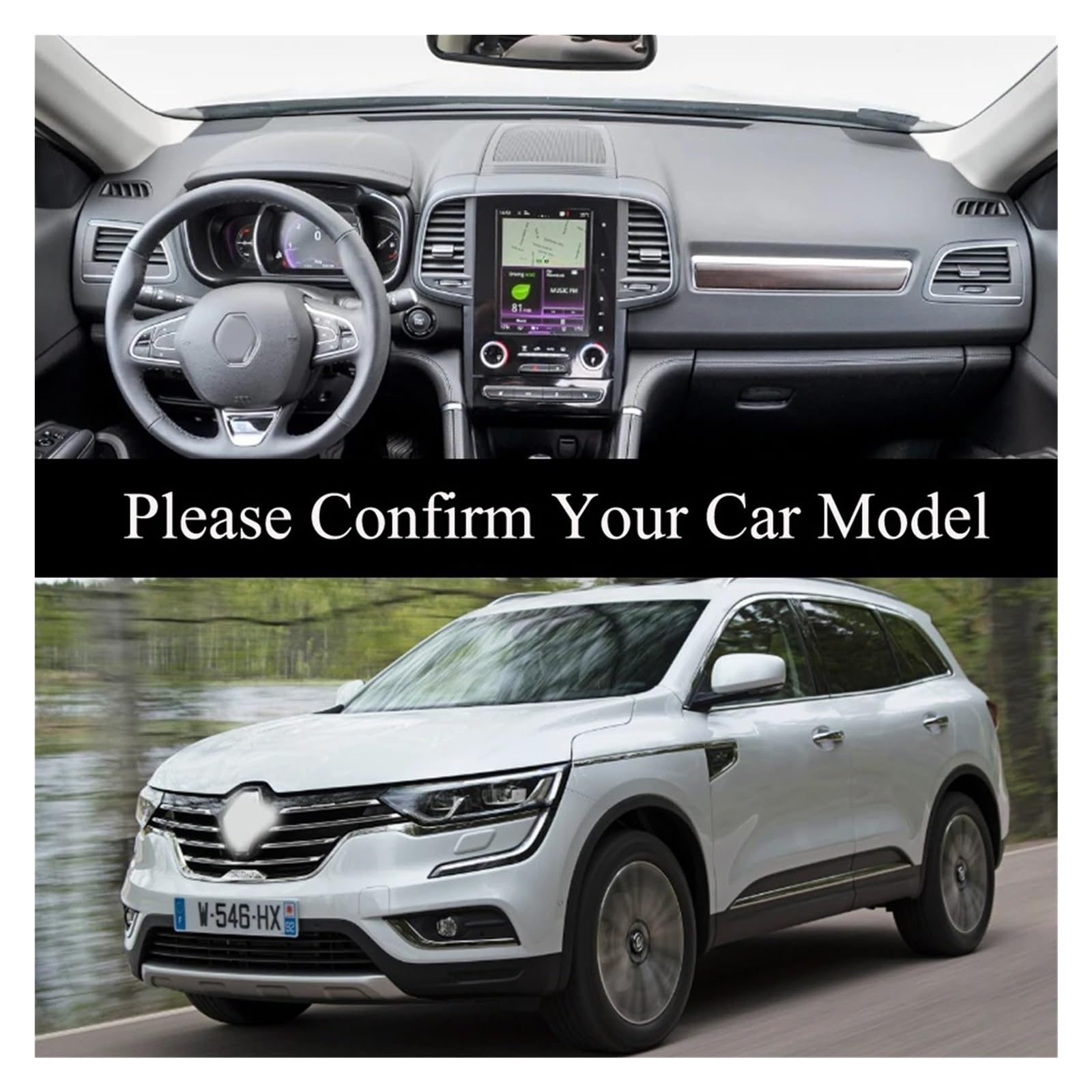 Antirutschmatten Für Koleos Für Samsung Für QM6 II 2017 2018 2019 2020 Leder-Armaturenbrett-Abdeckungsbrettmatte Teppichpolster Sonnenschutz Dashmat Autozubehör Dashboard rutschfeste Mat(Red-LHD)
