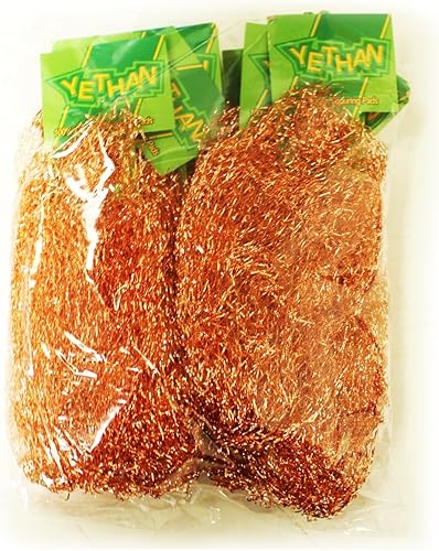 Miniatura 4 de Almohadilla de fregado de cobre, almohadillas para fregar 10 unidades/paquete, cobre puro, 0.53 oz/unidad