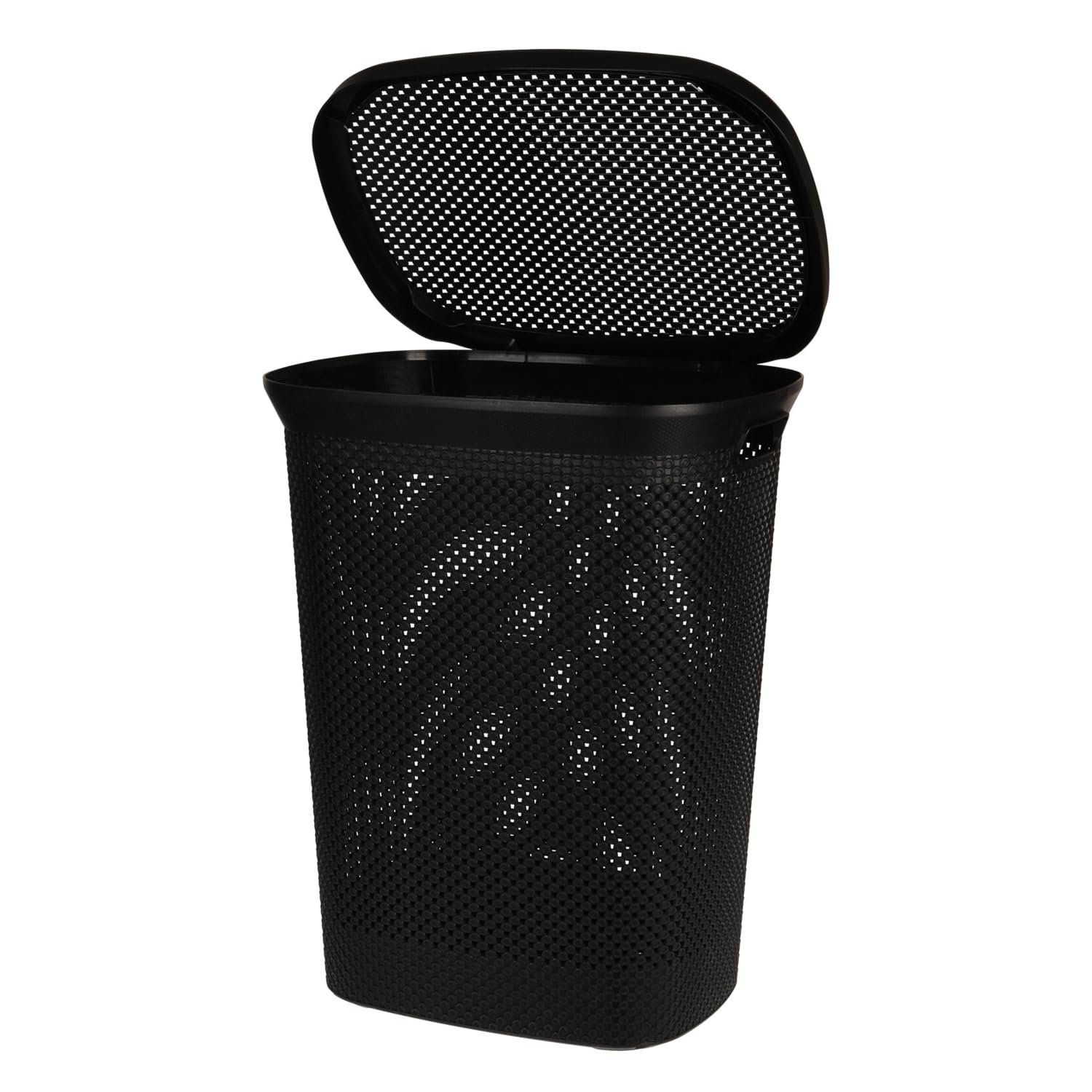 Panier à linge avec couvercle noir 60 l grand bac à linge de maison