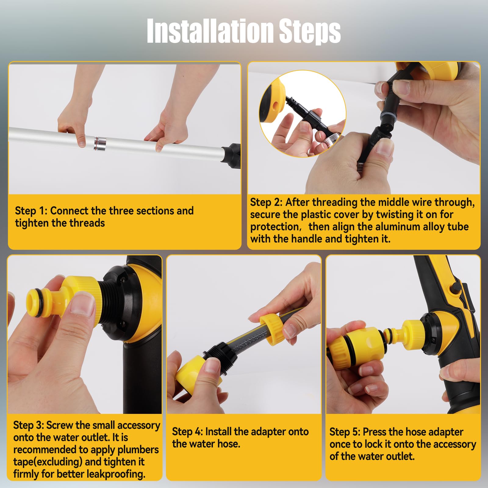 Pompe de transfert d'eau sans fil compatible avec batterie Dewalt 20 V, pompe submersible portable de 950 GPH pour piscine/jardin/étang/bateau/barils de pluie (outil uniquement) (pour Dewalt)