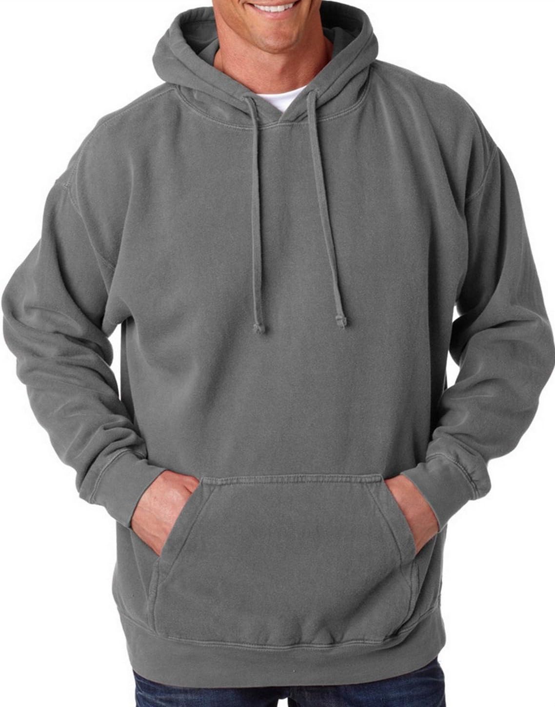 Comfort Colors Chouinard 1567 Adult Hooded Sweatshirt Grey PgmDye Small