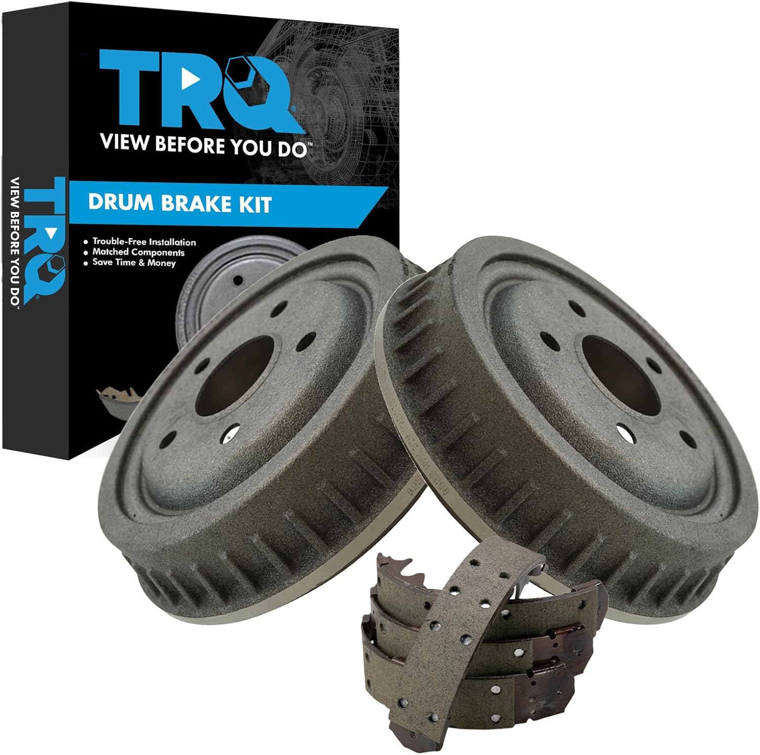 TRQ Rear Brake Shoe & Drum Kit Compatible with 1995-1997 Ford Ranger Mazda B2300 1995-1996 B3000 B4000