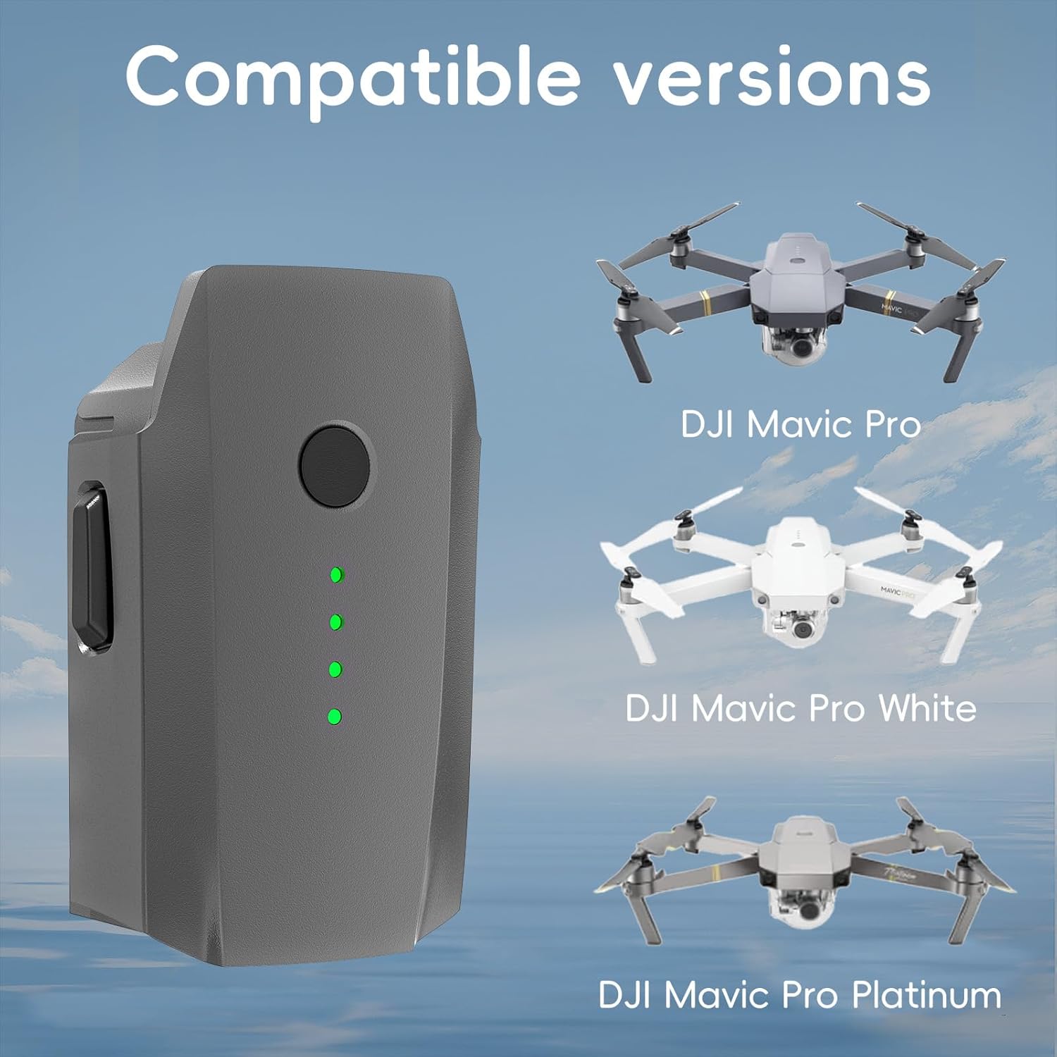 Mavic Pro Battery 2-Pack, 3830mAh 11.4V Intelligent Flight Battery, Compatible for DJI Mavic Pro, Mavic Pro Platinum, Mavic Pro White Drone - Image 2