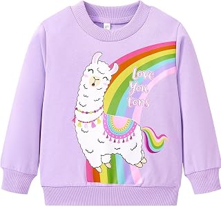RETSUGO Toddler Baby Girls Sweatshirts Casual Pullover Crewneck Winter Long Sleeve Tops Shirts Clothes 3T-8T