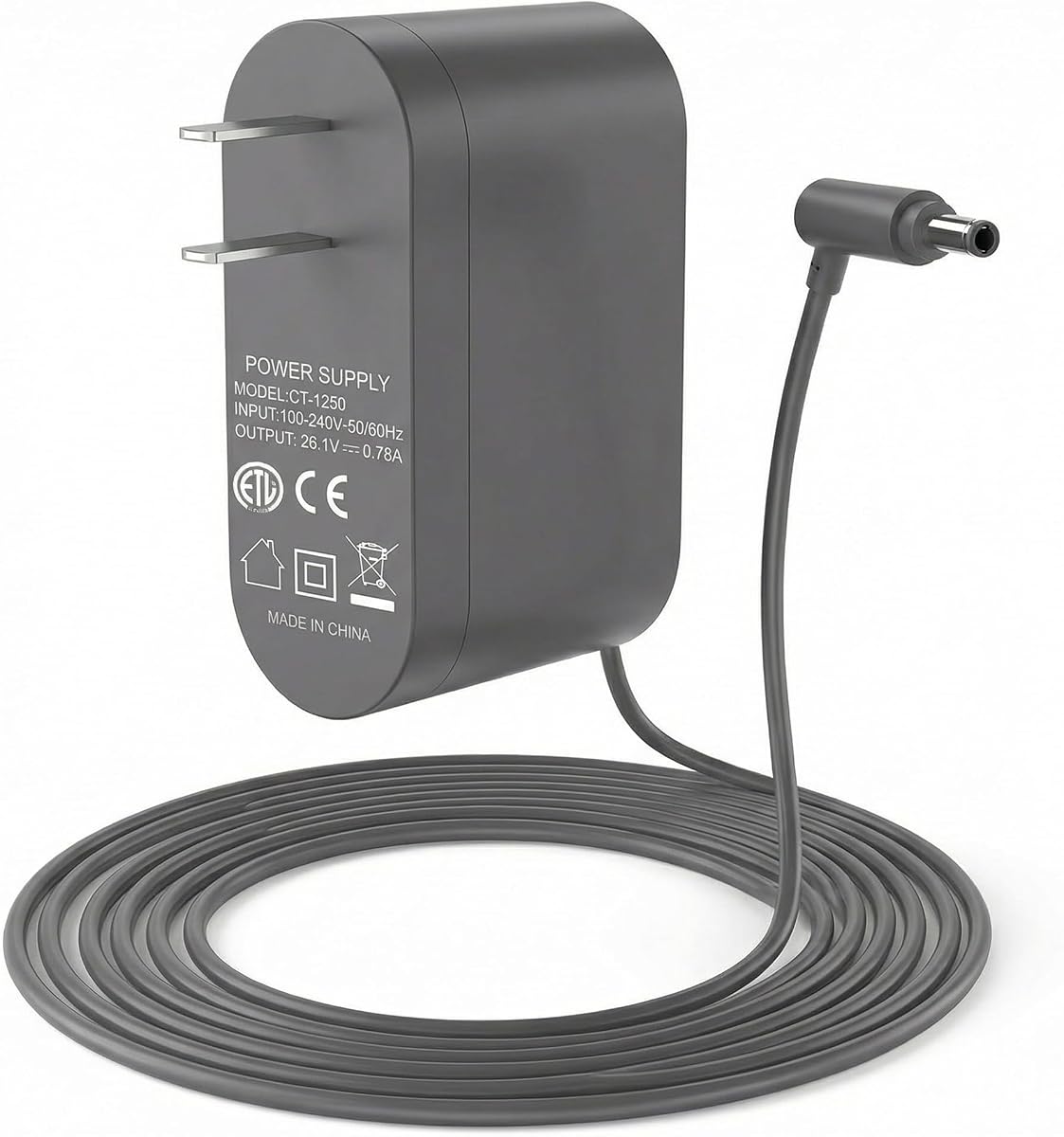 26.1V 0.78A Replacement Charger for Dyson V6 V7 V8 DC58 DC61 DC72 5.5x2.5mm