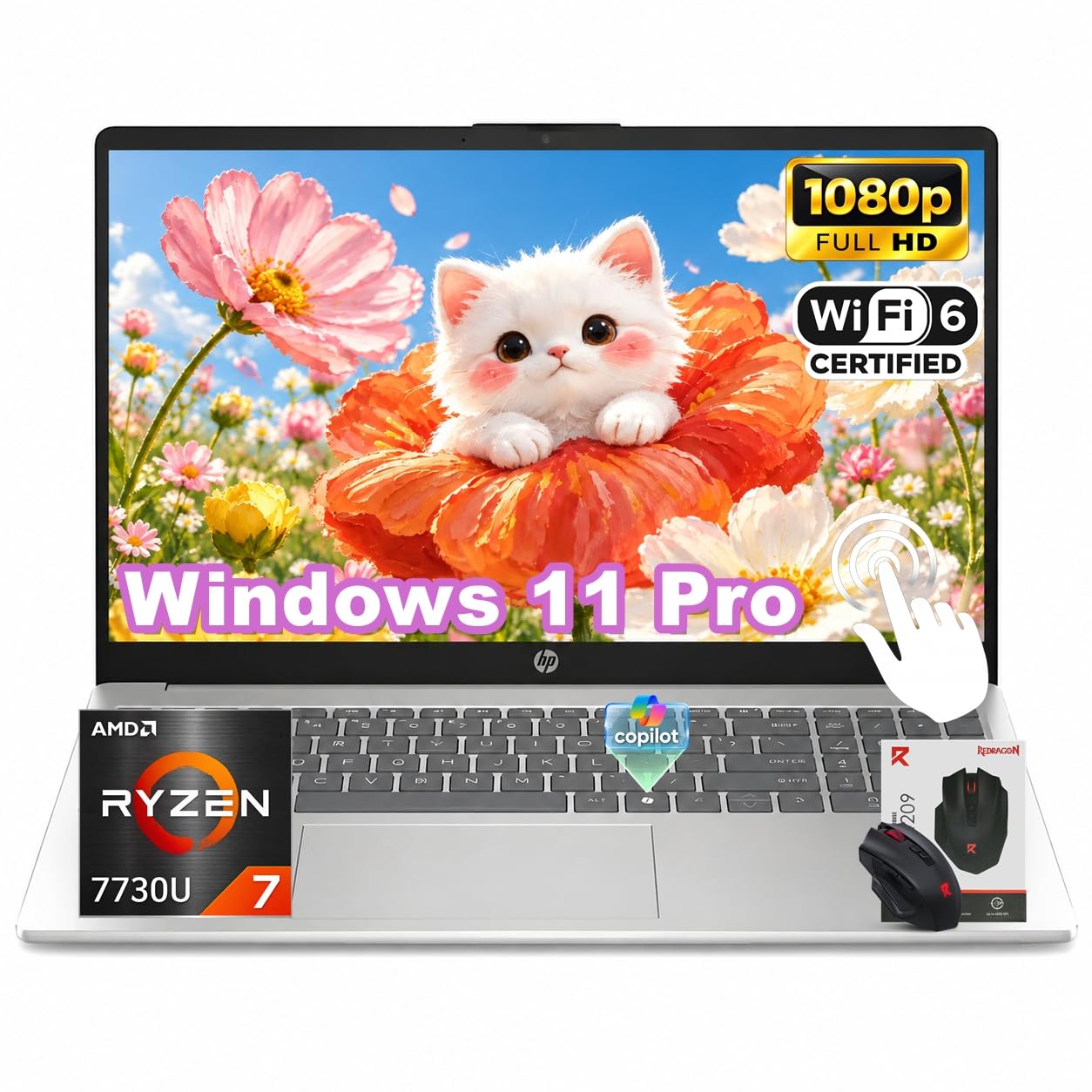 HP 15.6" Touchscreen Business Laptop, AMD Ryzen 7 7730U, 32GB RAM 1TB SSD