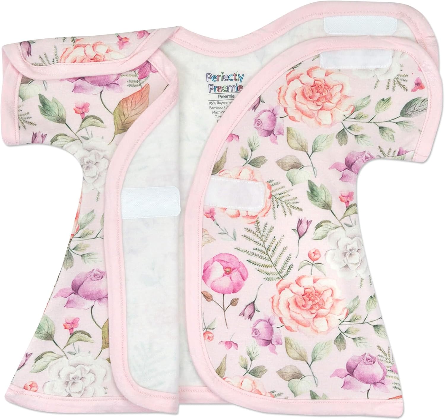 Girl's Open-Shoulder Short-Sleeve Ultra Soft NICU Dress - NICU Friendly - Preemie (3-6lbs)