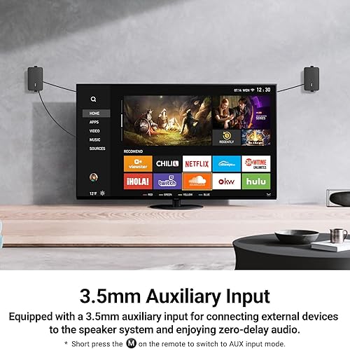 Miniatura 7 de Inwa Altavoces Bluetooth para exteriores, altavoz activo pasivo de montaje en pared, sistema de sonido estéreo inalámbrico impermeable para