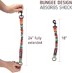 Leashboss Pattern Bungee Dog Leash Extension, 18" Shock Absorbing Lead Extender, Pattern Collection - Large Dog Leash Attachment and Shock Absorber (Blanket Pattern)