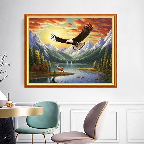 Miniatura 73 de Joyhoor Kits de punto de cruz para principiantes, suministros de punto de cruz estampados, kits de bordado de costura preimpresión para adultos