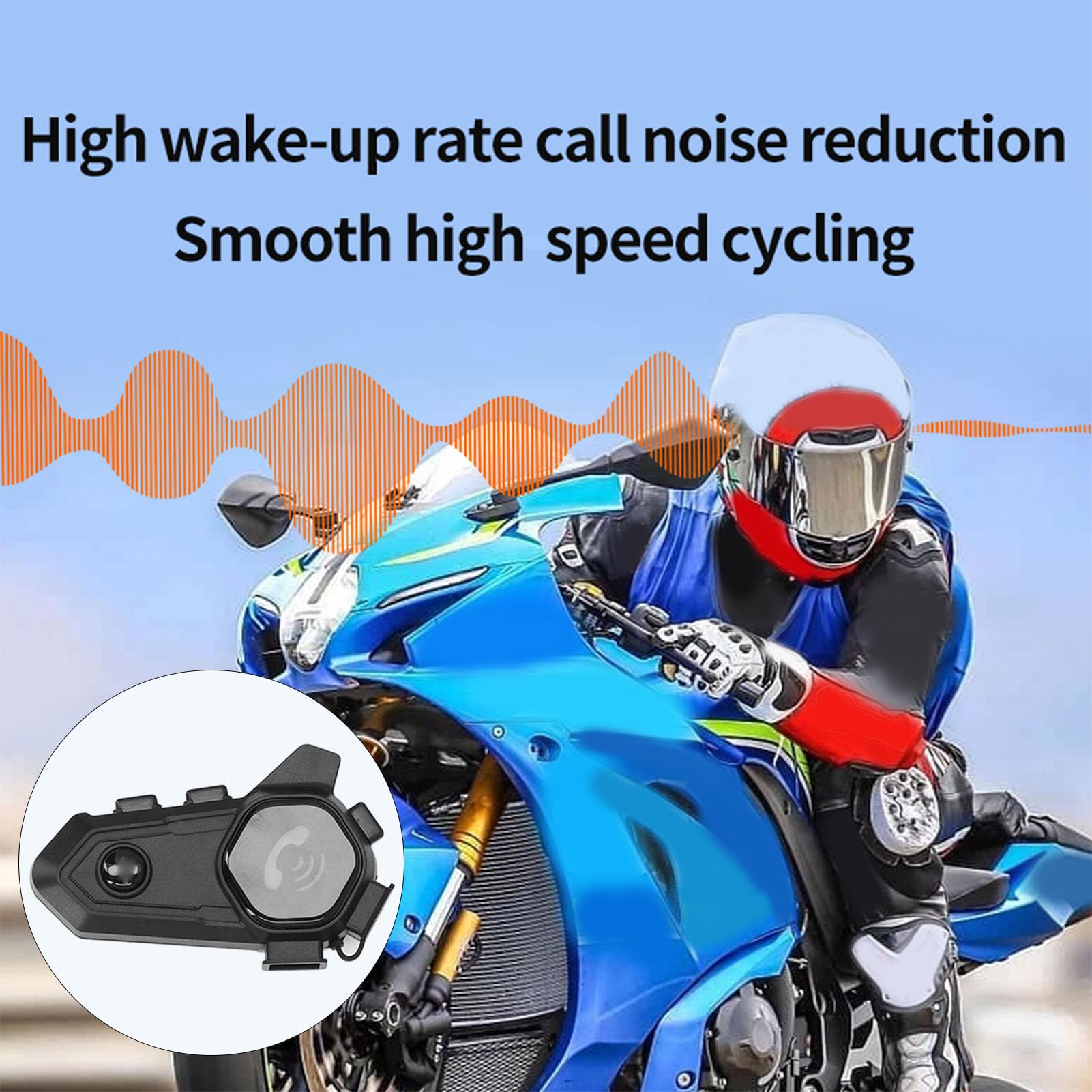 Zestaw Słuchawkowy do Kasku BT 5.0 Interkom Motocyklowy, Dźwięk Stereo z redukcją Szumów i Mikrofonem, wodoodporność IP67 BT do Jazdy na Nartach Wspinaczka Terenowa