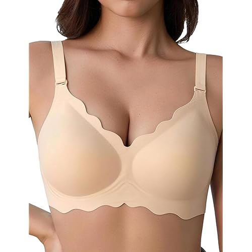 Tarbo Everyday Comfort Bra for Women No Underwire Jelly Wireless Seamless Push Up Bras Full Coverage with Support Bralettes