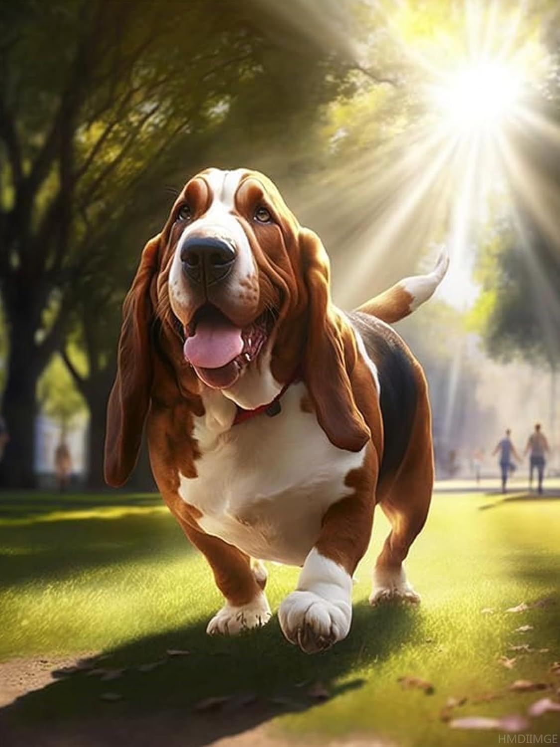 DIY 5D Diamond Art Painting Kits, Basset Hound Diamond Art for Adult, Animal Diamond Art for Adults, Round Drill Painting by Diamonds Art and Crafts for Home Wall Decor Gift and Relaxation 30x40cm