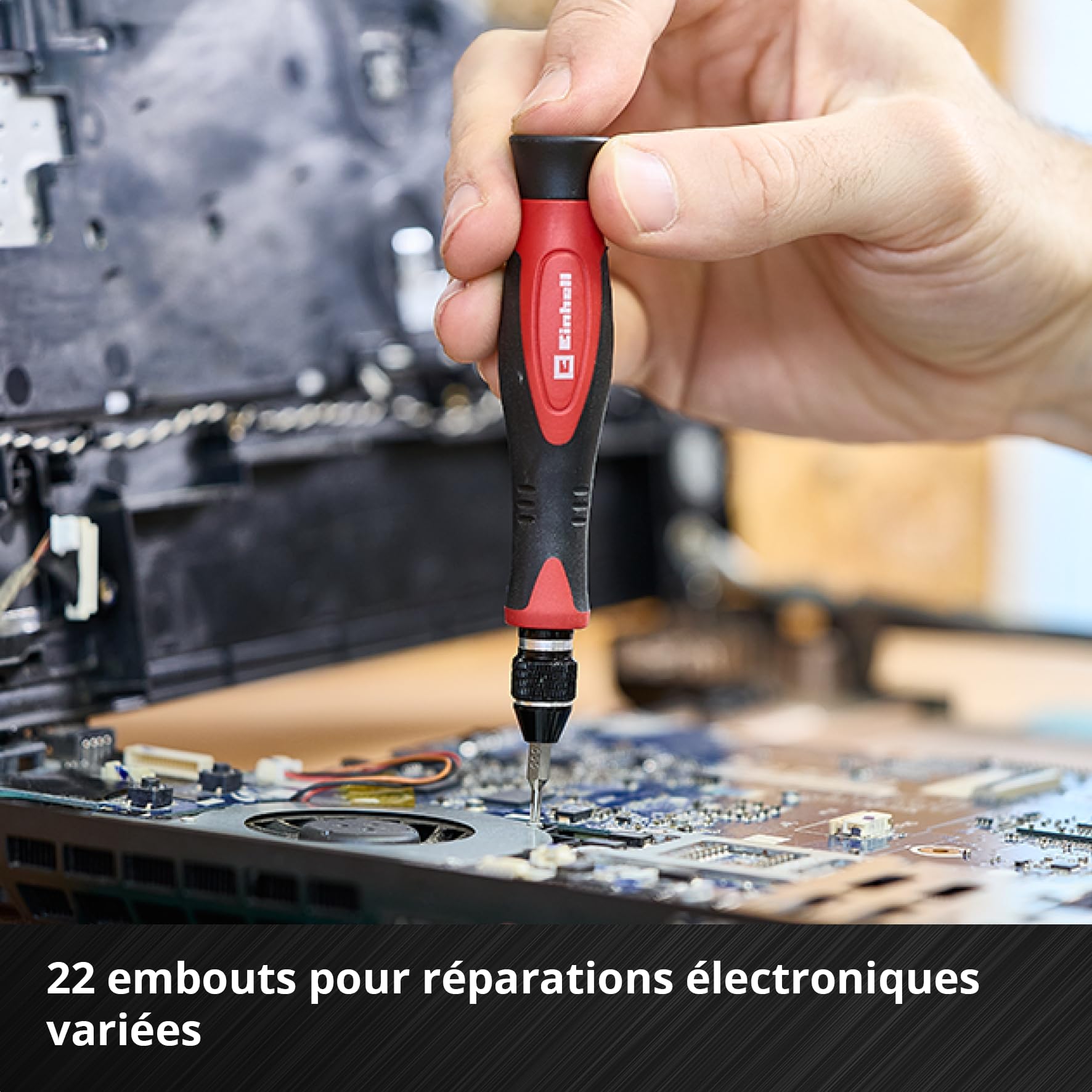 Original Einhell E-Case coffret à outils 153 pièces hobby (DIY, kit réparation électronique, pinces d’électricien, set de cosses de câble, brosse métallique main, limes, serre-joints, coffret système)