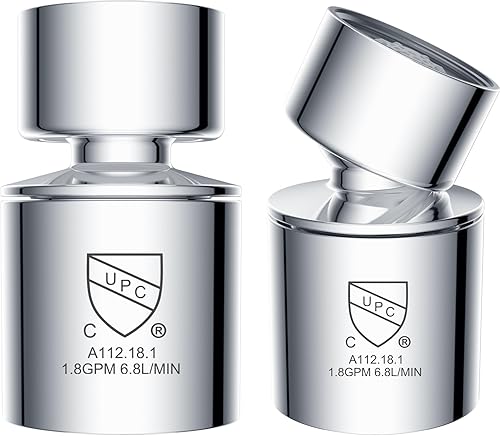 Miniatura 8 de Hibbent Aireador de grifo certificado NSF/ANSI/CAN 61, certificación CUPC Aireador de fregadero de cocina giratorio de 360°, cabezal de grifo