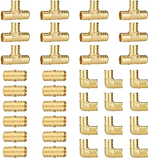 3/4" Pex Fittings, SUNGATOR 36 PCS Pex Fittings 3/4 Inch Set, 12 Each Elbow Tee Coupling 3/4" Pex Fittings for Pex Pipe, No Lead Brass, ASTM F1807