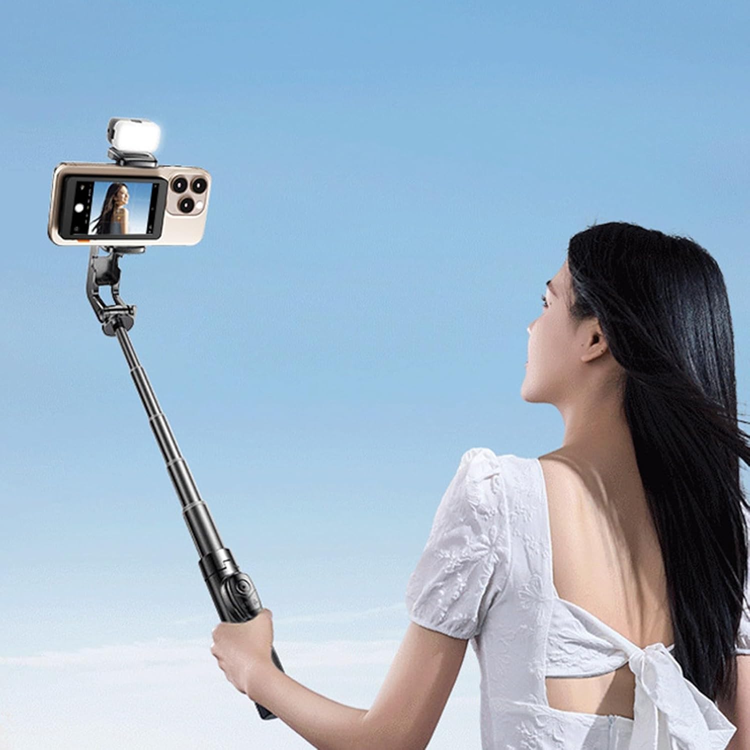 Phone Vlog Selfie Monitor Screen Clip Mount for Video Rear Camera for Live Stream Media Content Rear Camera Selfie Monitor