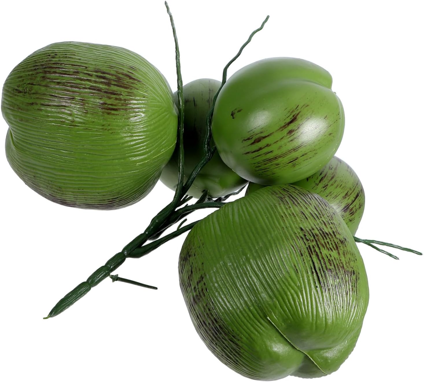 1 Bunch Artificial Coconut Decoration Tropical Hawaiian Luau Party Supplies Realistic Fake Fruit for Beach Weddings Home and Office Tropical Theme Plastic and Wire Design