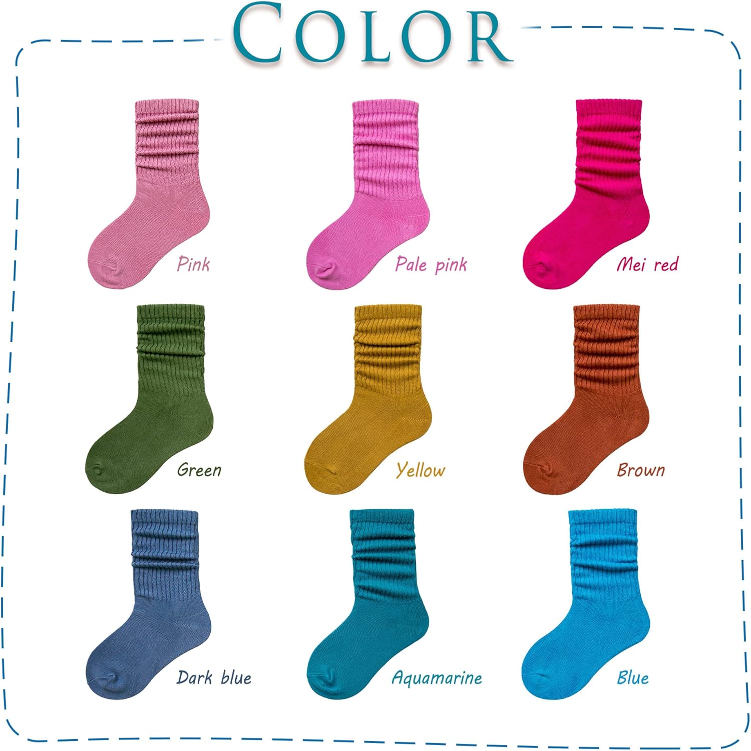 MINI PANDA Girls Socks - 9 Pairs Long Socks for Little Girls - Image 3