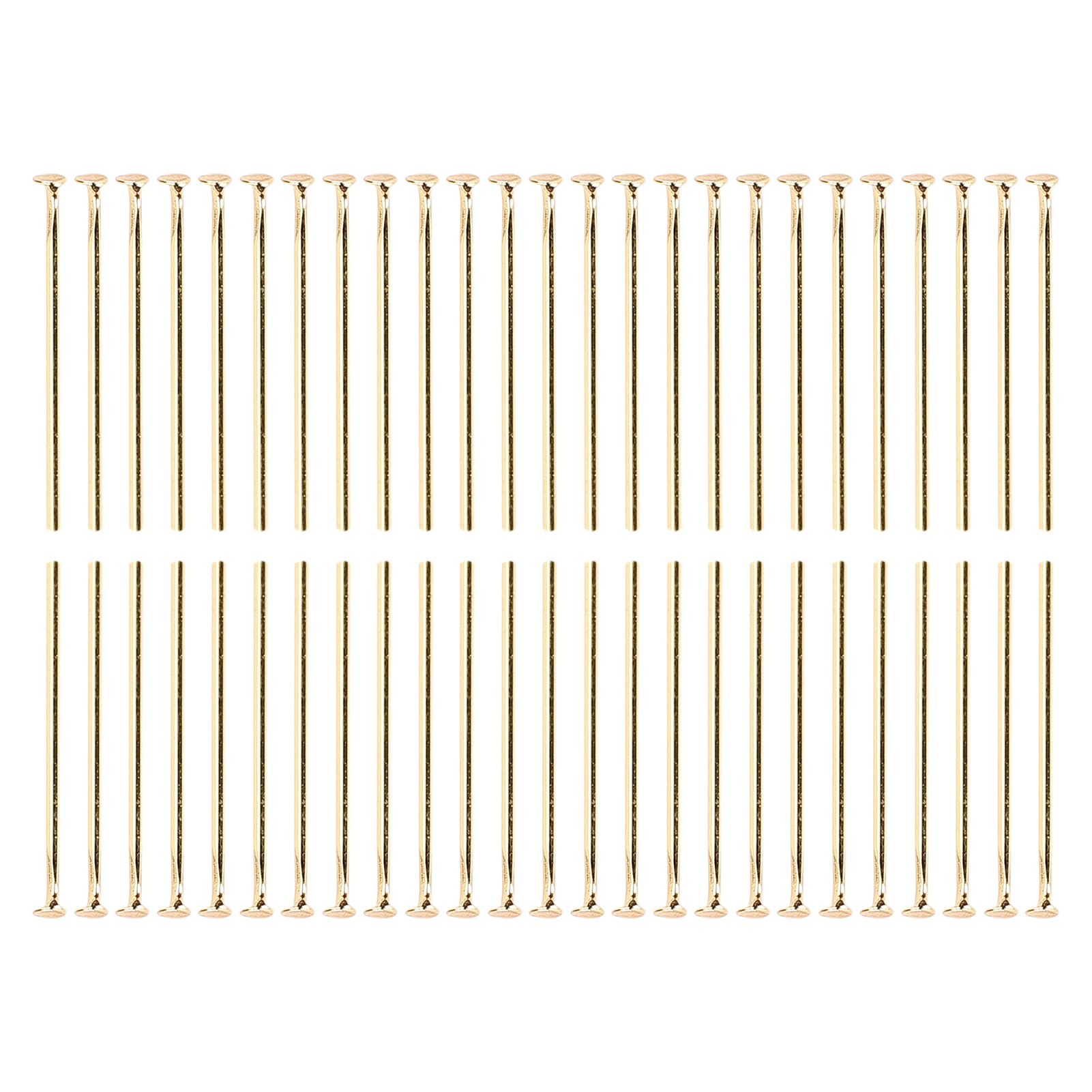 Restokki Stainless Steel Flat Head Pins Jewelry Making Parts Accessory for Craft Bead Pendant (Golden Flat Head pin 20mm)