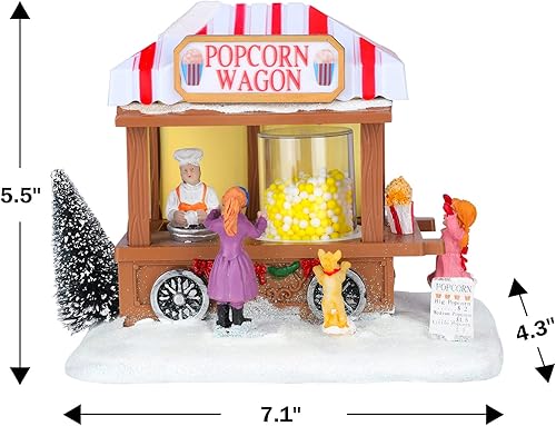 Miniatura 24 de Casa de pueblo de Navidad, edificios coleccionables musicales de Navidad, rotación de tren de hoguera con luces LED, aldea de vacaciones con USB