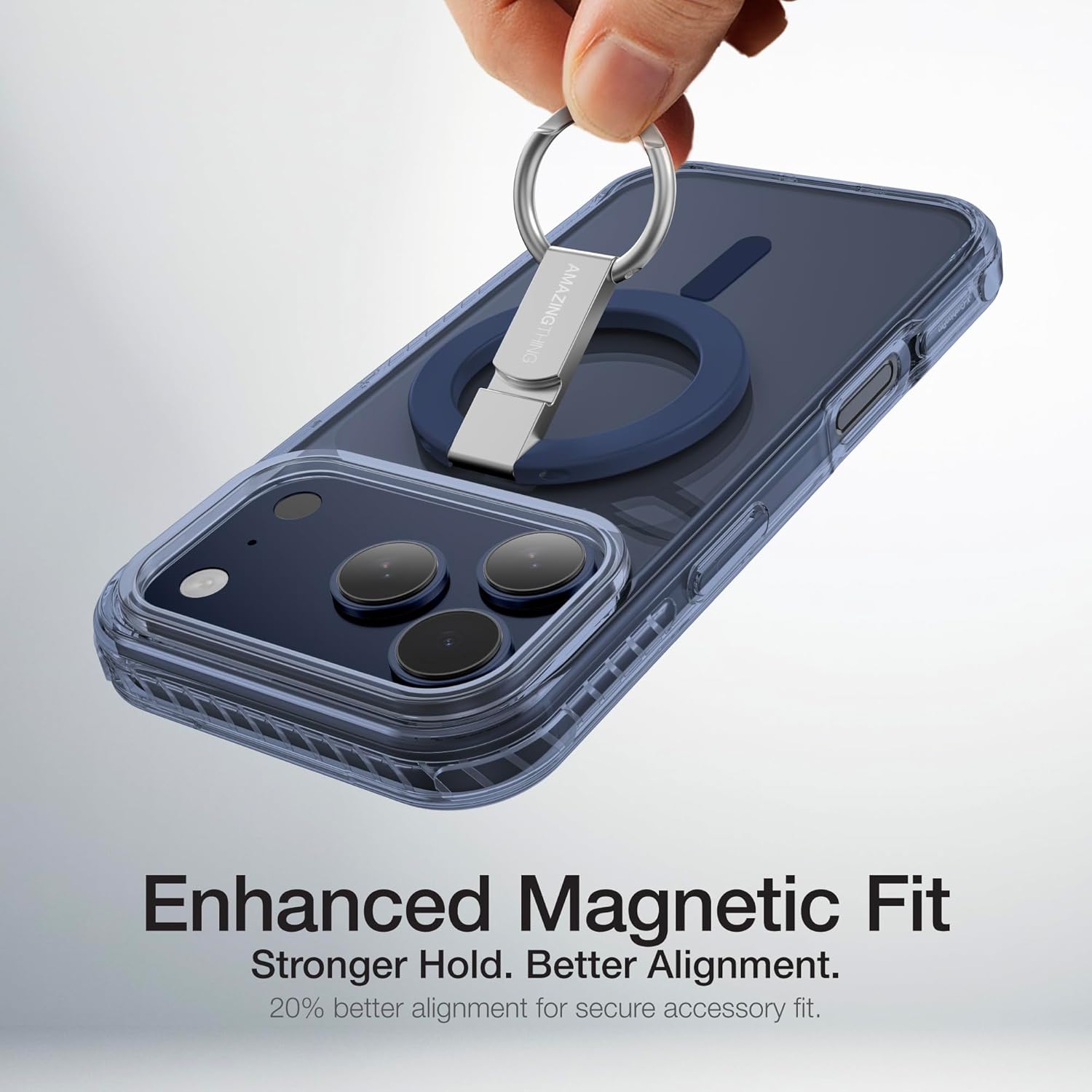 AMAZINGthing for iPhone 17 Pro Max [Titan Pro Case], Designed for MagSafe Accessories, 12FT Drop Proof, Magnetic Phone Cover, Military Grade Protection, Anti Yellowing, Transparent, Blue