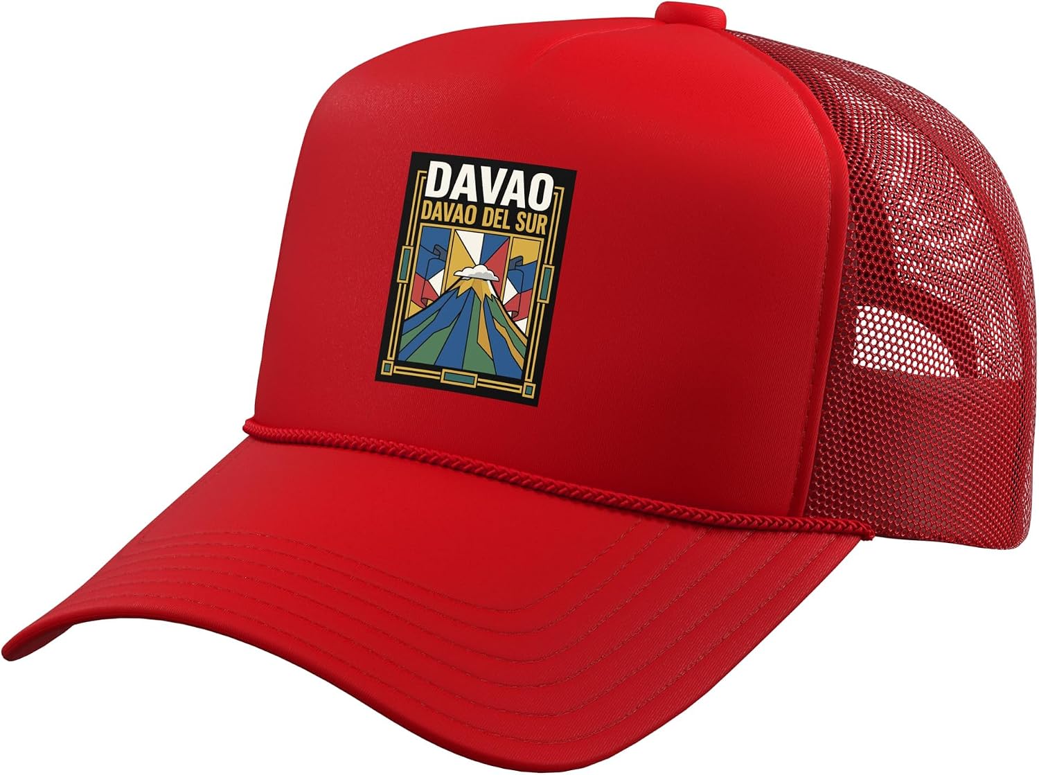 Davao del Sur Philippines Flag Vintage Travel Graphic Trucker Hat with Adjustable Mesh Back