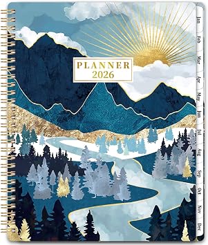 2026 Planner - JAN 2026 - DEC 2026, Planner 2026, 8 x 10, 2026 Planners Weekly Monthly, Spiral Bound, Back Pocket, Cardboard Cover