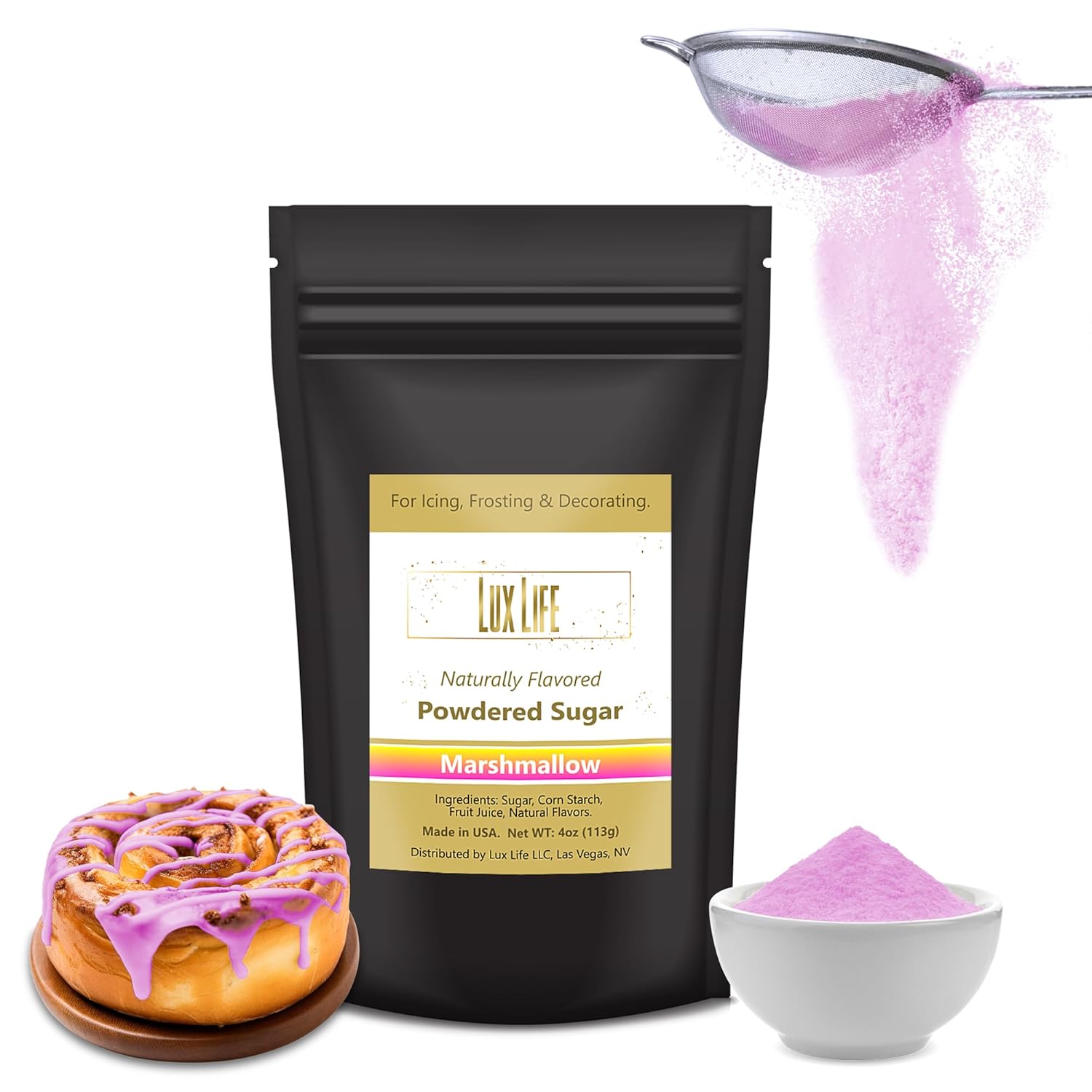 Lux Life Flavored Vegan Powdered Sugar NonMelting White