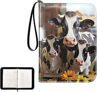 Cow Farmhouse Waterproof Trading Card Binder,400-Pocket Trading Album Display Holder,Display Case with Card Sleeves Set for Soccer Card,Gaming Cards,and Other TCG 2011806