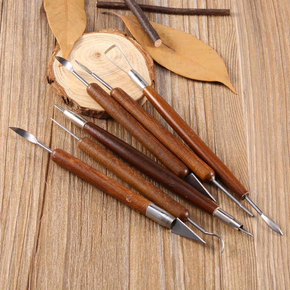Pottery Supplies, Ceramic Clay Tools, 6pcs Clay Sculpting Set Wax Carving Pottery Tools Shapers Polymer Modeling for Professional Art Crafts, Clay Pottery, Sculpture: Home Improvement