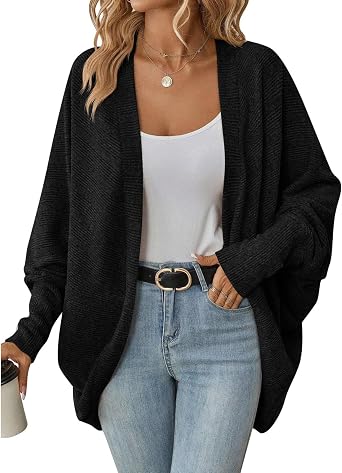 Womens Cardigan Sweaters Oversized Batwing Cardigans Coats Loose Open Front Knit Sweater Long Winter Fall Tops