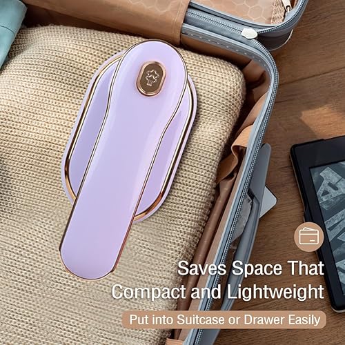 Miniatura 7 de FAWAIKTU Plancha portátil de mano, mini plancha para ropa, vaporizador de viaje giratorio de 180 para ropa seca y húmeda, para viajes en casa o