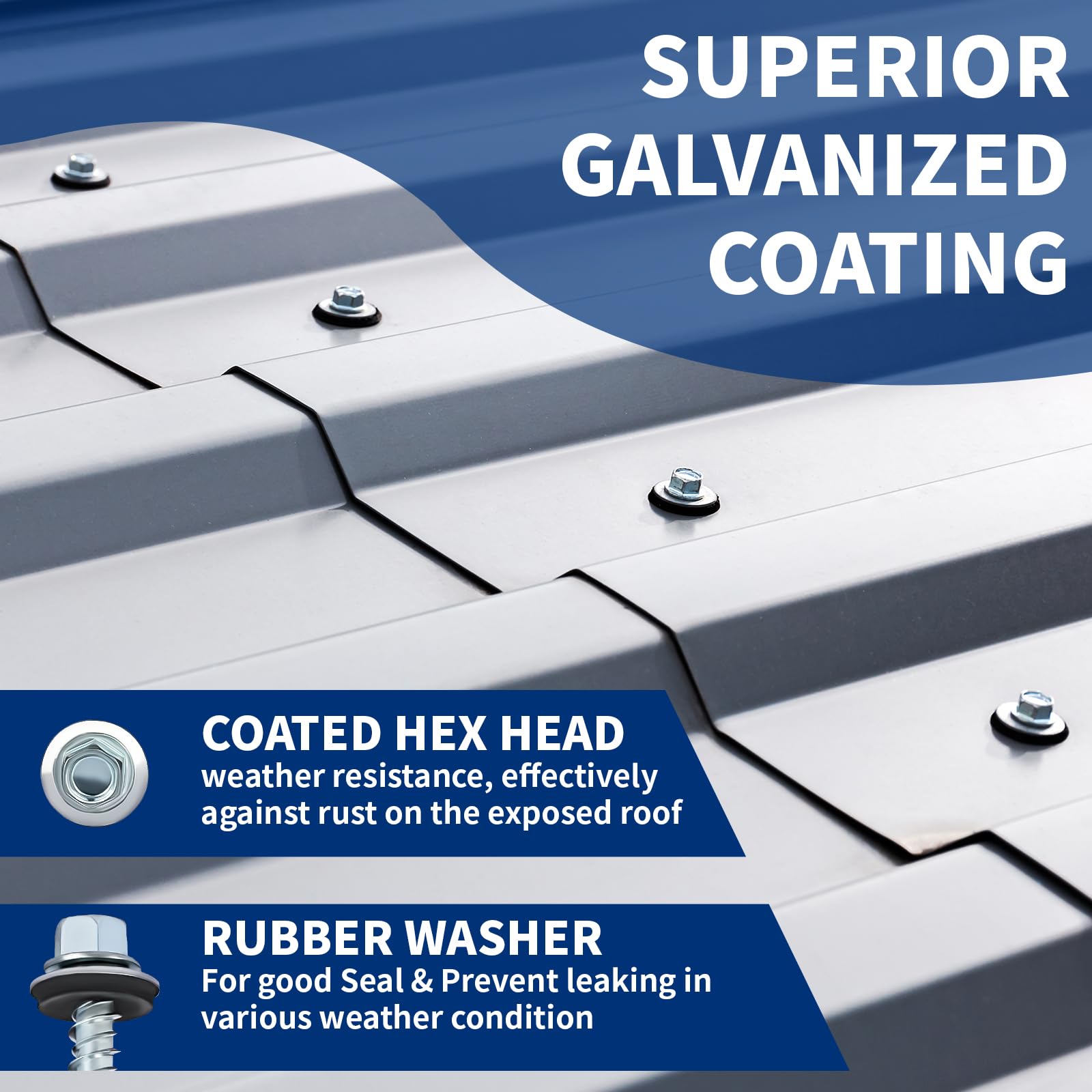 Silver Roofing Screws - 300 Pack #10 x 1" -4