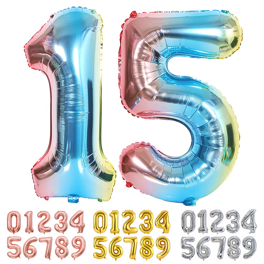Foil Globo Número 5 Azul 40" (101cm), Inflable Helio o aire, Gigante Numeros 0-9, 10-19, 20-29, 30-100, Grande Globos Decoración para La Boda Aniversario y Cumpleaños Fiestas — view 508