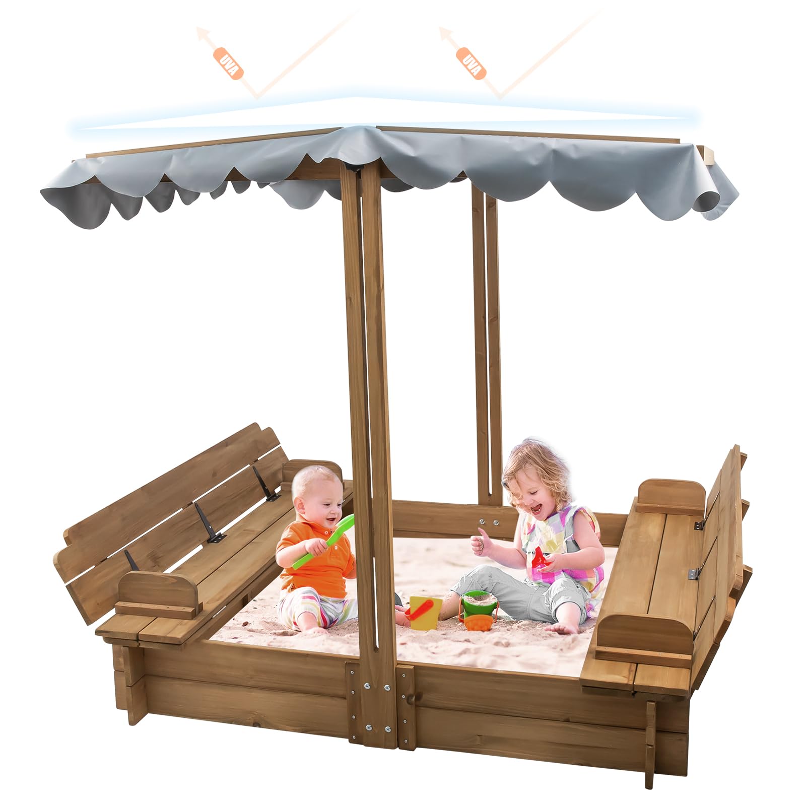 Amazon.com: Sandboxes with Lid Kids,Sand Box with Cover, Wooden