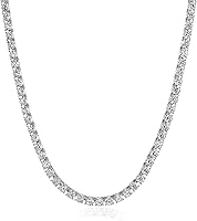 Vista 1 de Yaxa Essentials Collar de tenis de plata de ley con circonita cúbica de elementos infinitos de corte redondo, (anteriormente colección Yaxa)