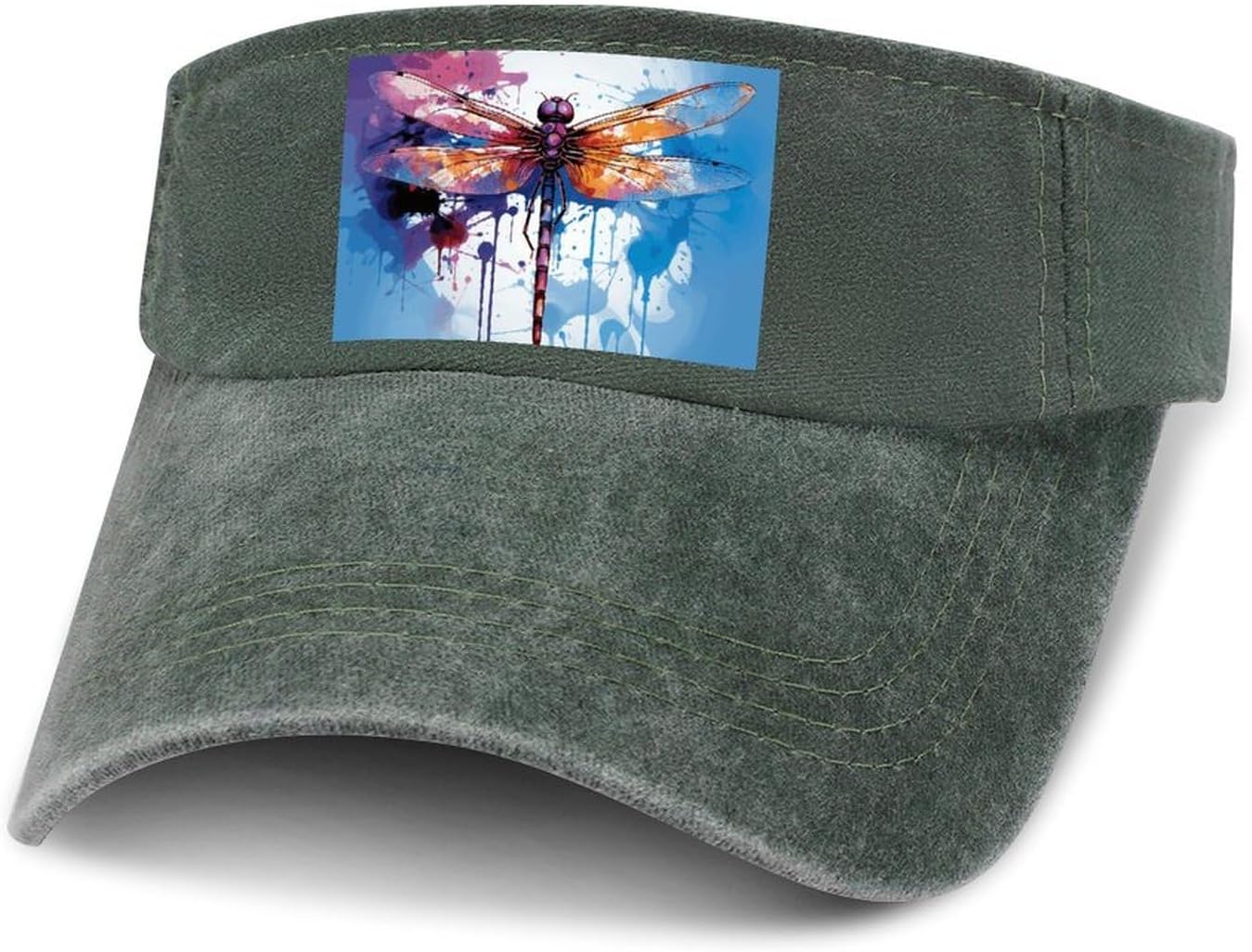 Sport Sun Visor Hats Adjustable Colorful Abstract Dragonfly Empty Top Baseball Cap for Women and Men Outdoor Activities