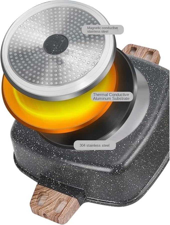 Olla para Hot Pot con Divisor, 28 cm, Negra, para Cocina de Inducción miniatura 5