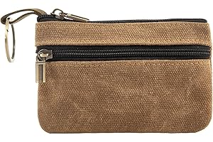 Mini Canvas Coin Purse with Keychain