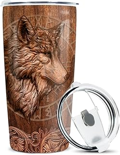 winorax Wolf Tumbler Wolves Gifts For Women Men Wolf Cup 20oz Stainless Steel Insulated Tumblers Coffee Travel Mug Cup Equestrian Gifts For Birthday Christmas