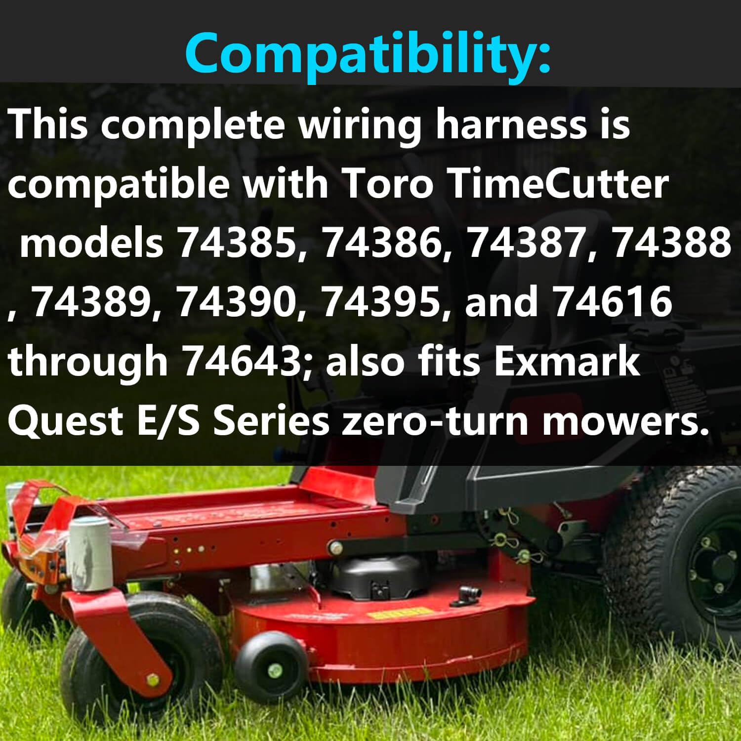 Complete Wiring Harness 136-9184,Compatible with Toro TimeCutter Mower & Exmark Quest E/S Series,Lawn Mower Wiring Harness Kit Replace 136-9184 119-3343 121-5652