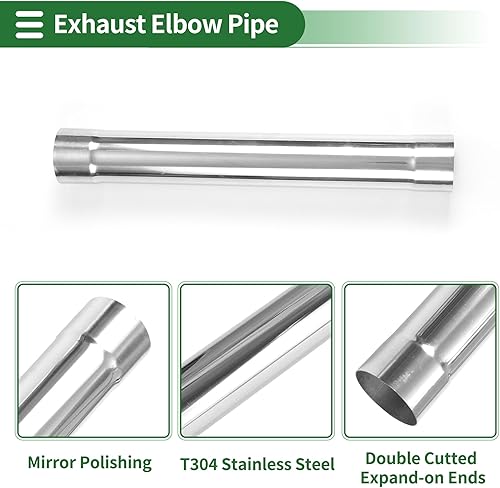 Miniatura 4 de Motoforti 2,5" tubería recta del coche del acero inoxidable del tubo T304 del tubo del tubo del OD 18inch que expanda el doble de la longitud del